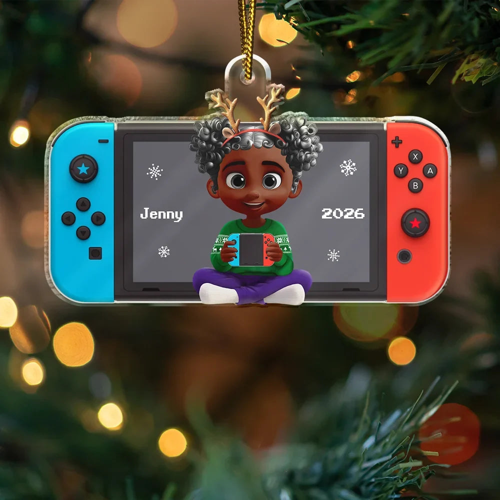 3D Effect Kids Teens Gamer - Personalized Custom Shaped Acrylic Ornament - Image 3