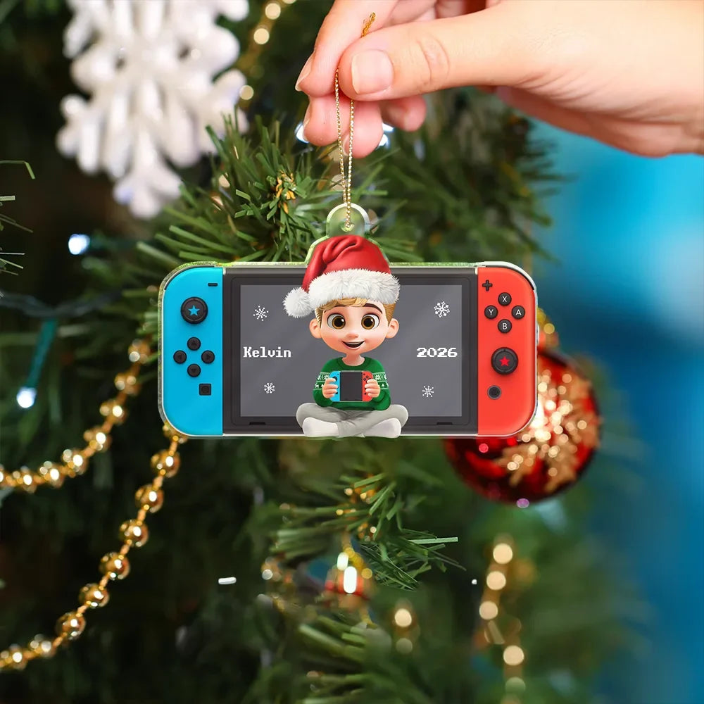 3D Effect Kids Teens Gamer - Personalized Custom Shaped Acrylic Ornament - Image 4