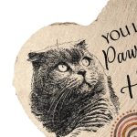 Custom Photo Pencil Sketch I Crossed The Rainbow Bridge Knowing I Was Loved – Personalized Heart Memorial Garden Stone