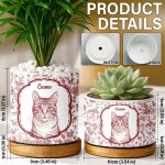 Custom Photo Pencil Sketch Dog Cat Pet Portrait Toile – Personalized Plant Pot