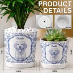 Custom Photo Pencil Sketch Dog Cat Pet Portrait Toile – Personalized Plant Pot