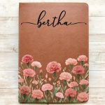 Birth Month Flower Watercolor Blooming In Love – Personalized Leather Journal