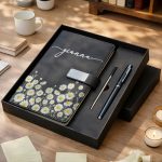 Birth Month Flowers In Bloom – Personalized Leather Notebook Set