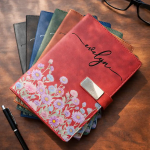 Birth Month Flowers In Bloom – Personalized Leather Notebook Set