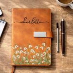 Birth Month Flowers In Bloom – Personalized Leather Notebook Set