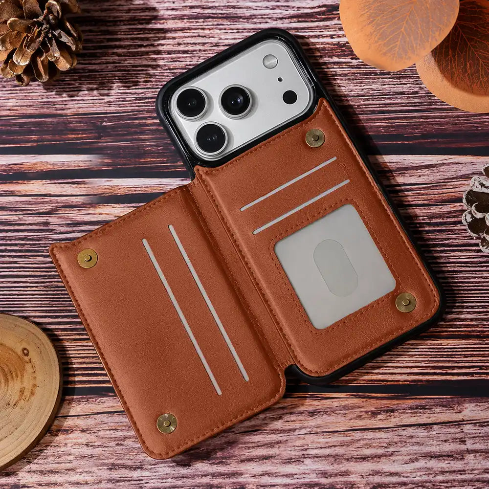 Grandma's Mom's Little Sweethearts - Personalized Leather Flip Wallet Phone Case - Image 4