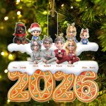 Christmas Gingerbread Family 3D Effect – Personalized Custom Shaped Acrylic Ornament