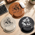 Custom Photo Bold Sketch Best Dad Papa Ever – Personalized Leather Mouse Pad