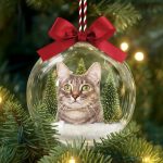 Custom Photo Christmas Pet Face Dog Cat Lover – Personalized 3D Acrylic Ball Ornament