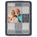 Custom Photo Memorial When You Really Miss Me Hug This Blanket – Personalized Fleece Blanket, Sherpa Blanket