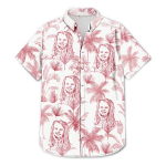 Custom Photo Pencil Drawing Toile De Jouy Pattern Family Pet – Personalized Hawaiian Shirt