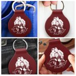 Custom Photo Pencil Sketch Best Dad Ever – Personalized Custom Shaped Leather Keychain