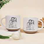 Custom Photo Pencil Sketch Best Dad Grandpa Ever Family Portrait – Personalized Pottery Mug