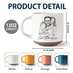 Custom Photo Pencil Sketch Best Dad Grandpa Ever Family Portrait – Personalized Pottery Mug