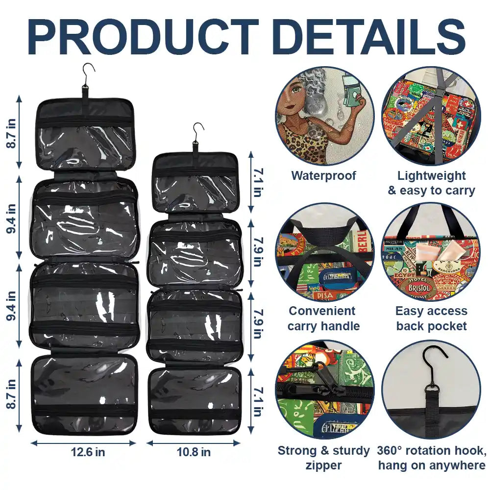 Just A Girl Who Loves Traveling - Personalized Toiletry Bag - Image 4