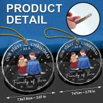 First Christmas As A Family Of Three New Parents – Personalized Circle Glass Ornament