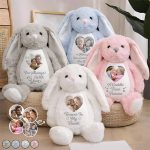 Custom Photo A Cuddle From Heaven Memorial – Personalized Soft Toy Bunny
