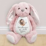 Custom Photo A Cuddle From Heaven Memorial – Personalized Soft Toy Bunny
