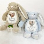 Custom Photo A Cuddle From Heaven Memorial – Personalized Soft Toy Bunny