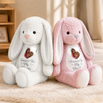 Custom Photo A Cuddle From Heaven Memorial – Personalized Soft Toy Bunny