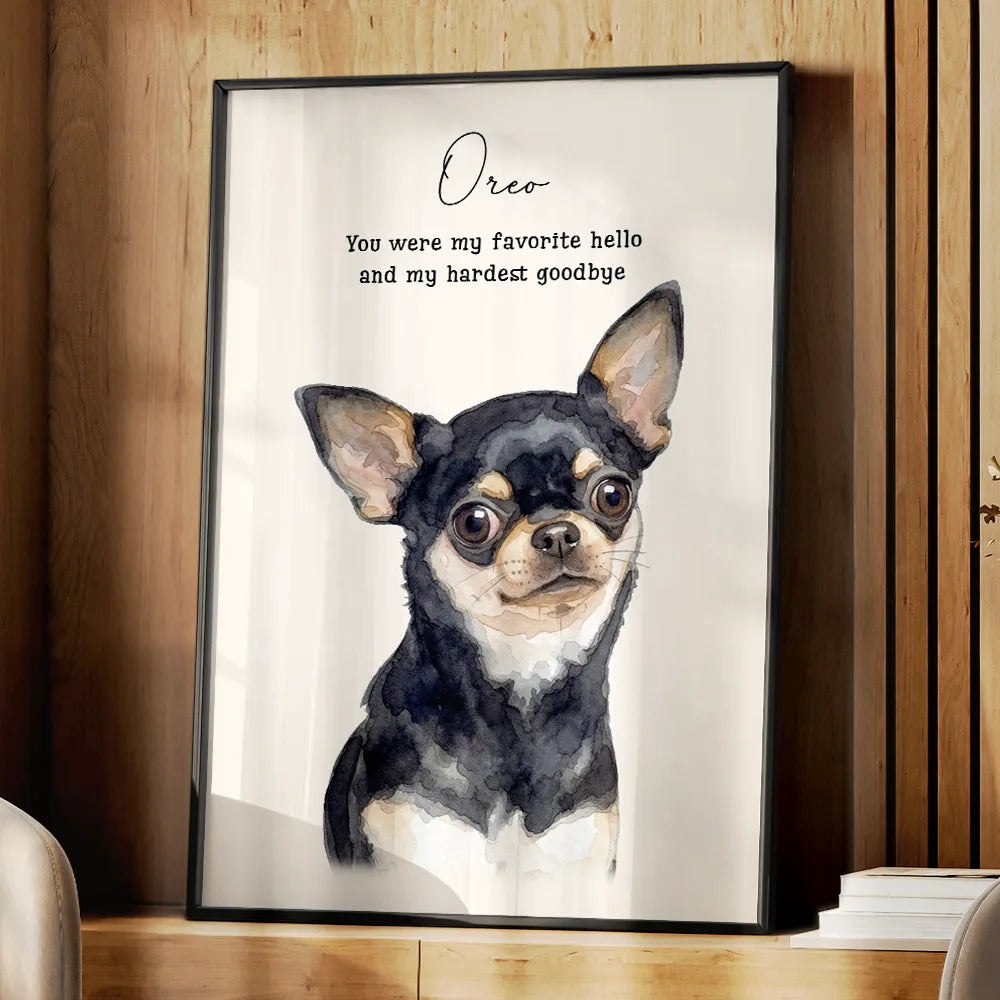 Custom Photo Realistic Watercolor Art Memorial Dog Cat If Love Alone Could Have Kept You Here - Personalized Poster - Image 3
