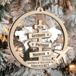 Travel Couple Goal, Destination Of All Year – Personalized 2-Layered Mix Ornament