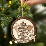 Travel Couple Goal, Destination Of All Year – Personalized 2-Layered Wooden Ornament