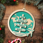 Travel Couple Goal, Destination Of All Year – Personalized 2-Layered Wooden Ornament