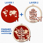 Travel Couple Goal, Destination Of All Year – Personalized 2-Layered Wooden Ornament