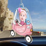 Custom Photo Drive Safe Daddy – Birthday, Loving Gift For Dad, Father, Papa, Grandpa – Personalized Acrylic Car Hanger