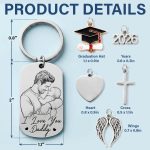 Custom Photo Bold Sketch Best Dad Grandpa Ever We Love You – Personalized Stainless Steel Keychain