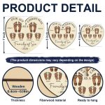 First Christmas As A Family Of Four Footprints – Personalized Custom Shaped Wooden Ornament