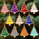 Christmas Tree Family Bestie Custom Names Version 3 – Personalized 2-Layered Wooden Ornament
