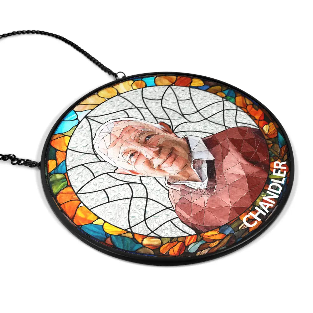 Custom Photo Portrait Dog Cat Family - Personalized Stained Glass Window Hanging Suncatcher - Image 2