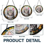 Custom Photo Portrait Dog Cat Family – Personalized Stained Glass Window Hanging Suncatcher