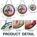 Custom Photo Portrait Couple Family – Personalized Stained Glass Window Hanging Suncatcher