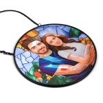 Custom Photo Portrait Mom Grandma Parents Family – Personalized Stained Glass Window Hanging Suncatcher
