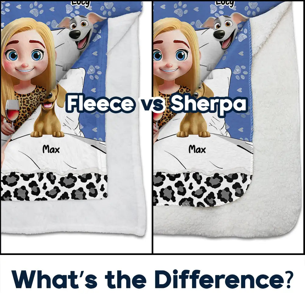 My Dog Cuddling Blanket - Personalized Fleece Blanket, Sherpa Blanket - Image 5