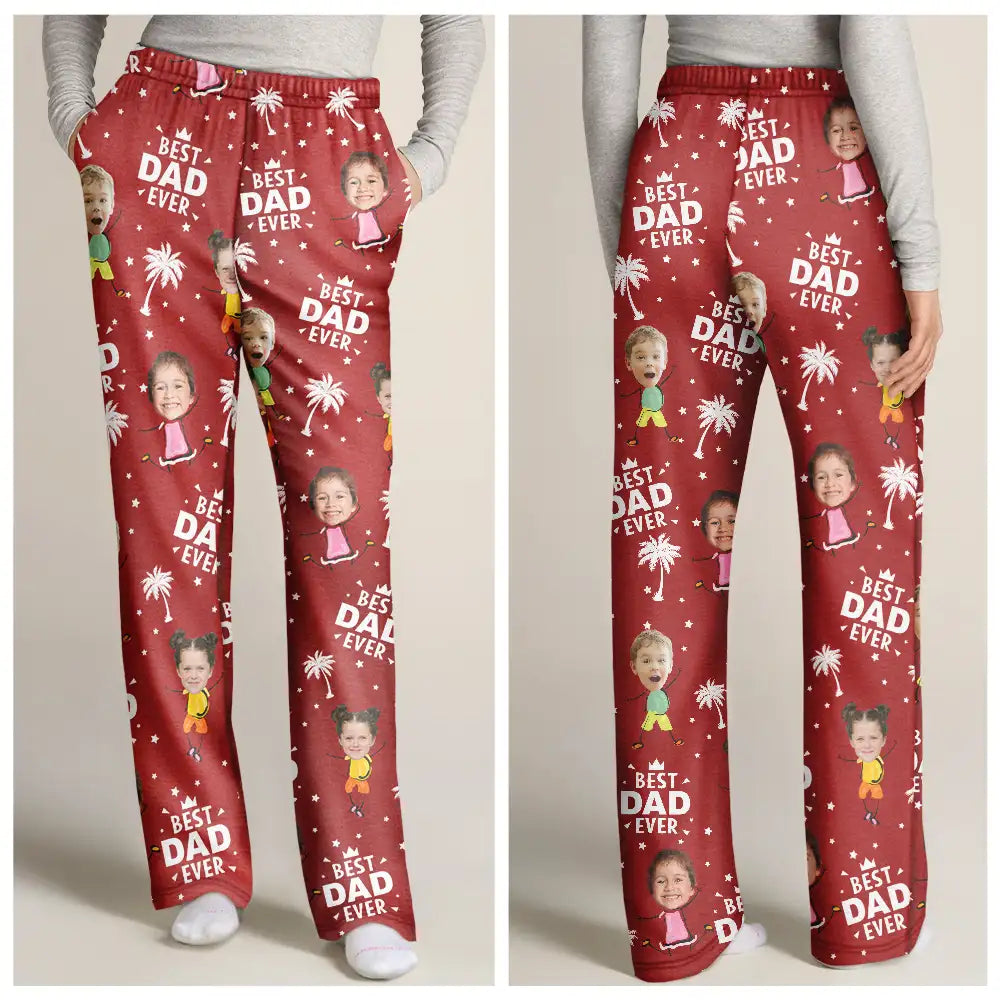 Custom Photo Best Dad Grandpa Ever - Personalized Pajama Pants - Image 2