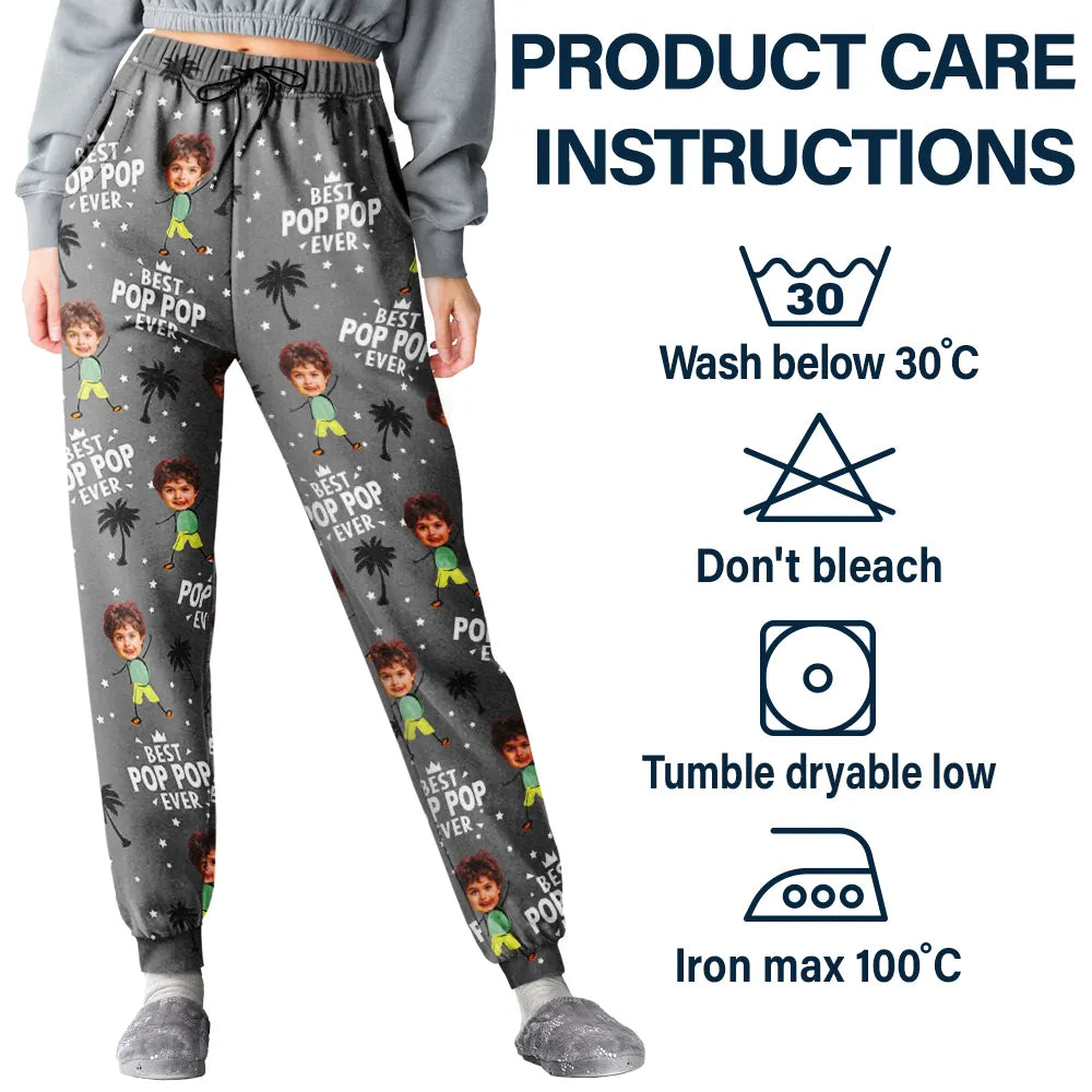 Custom Photo Best Dad Grandpa Ever - Personalized Pajama Pants - Image 7