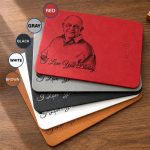 Custom Photo Pencil Sketch Best Dad Ever – Personalized Leather Charging Mat
