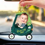 Custom Photo Drive Safe Daddy – Birthday, Loving Gift For Dad, Father, Papa, Grandpa – Personalized Acrylic Car Hanger