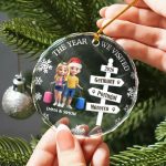 The Year We Visited Travel Ornament – Personalized Circle Glass Ornament
