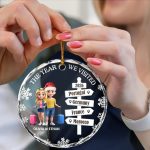 The Year We Visited Travel Ornament – Personalized Circle Glass Ornament