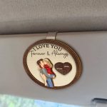 Drive Safe I Love You Kissing Couples – Personalized Custom Shaped Car Visor Clip
