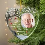 Custom Photo I’m Always With You Memorial – Personalized Heart Shaped Glass Ornament
