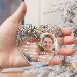 Custom Photo I’m Always With You Memorial – Personalized Heart Shaped Glass Ornament