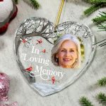 Custom Photo I’m Always With You Memorial – Personalized Heart Shaped Glass Ornament