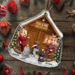 You & Me And The Cat 3D Effect Couple – Personalized Custom Shaped Acrylic Ornament