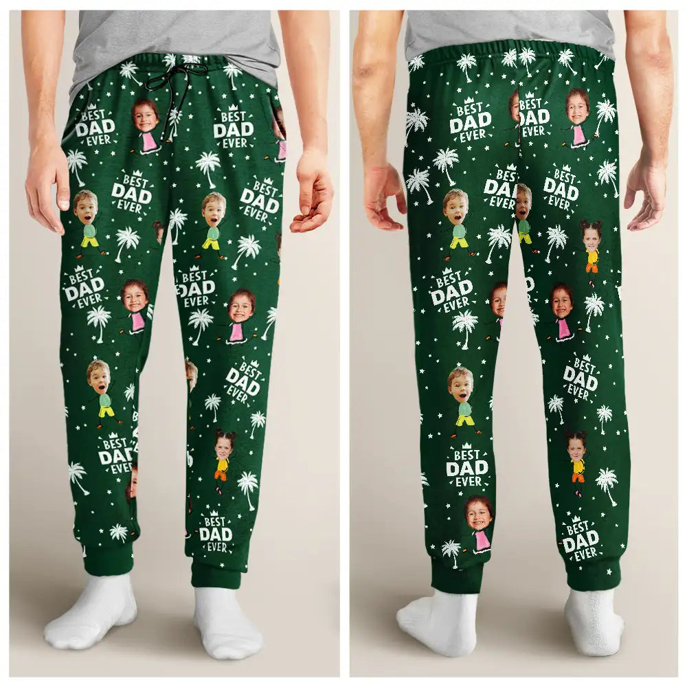 Custom Photo Best Dad Grandpa Ever - Personalized Pajama Pants - Image 3